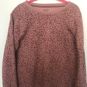 Tek Gear Hoodie Pink Rose Leopard Fleece Womens Pullover. Thumbholes. XXL